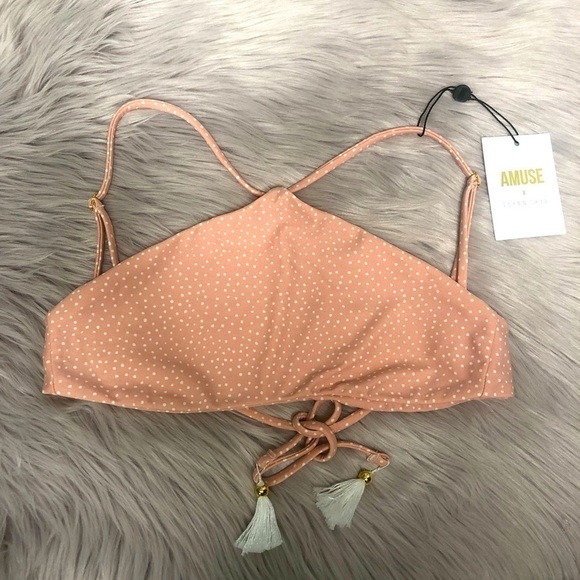 AMUSE Society x Flynn Skye Polka Dot Beach Vida Bling Dawn High Neck Bikini Top - Picture 2 of 9